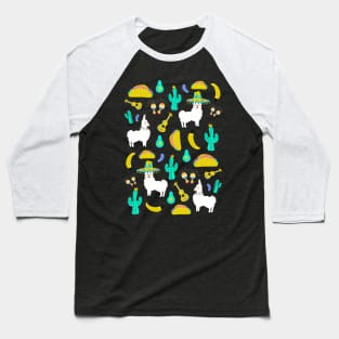 Llama Fiesta by Cindy Rose Studio Baseball T-Shirt